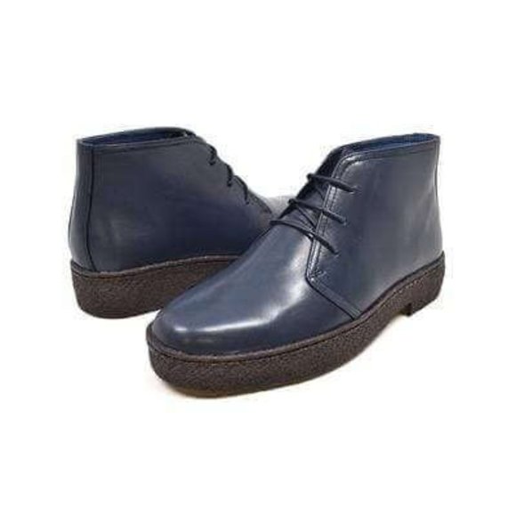 British Walkers Playboy Original High Top Men's Navy Blue Leather Chukka Boot - Picture 1 of 7